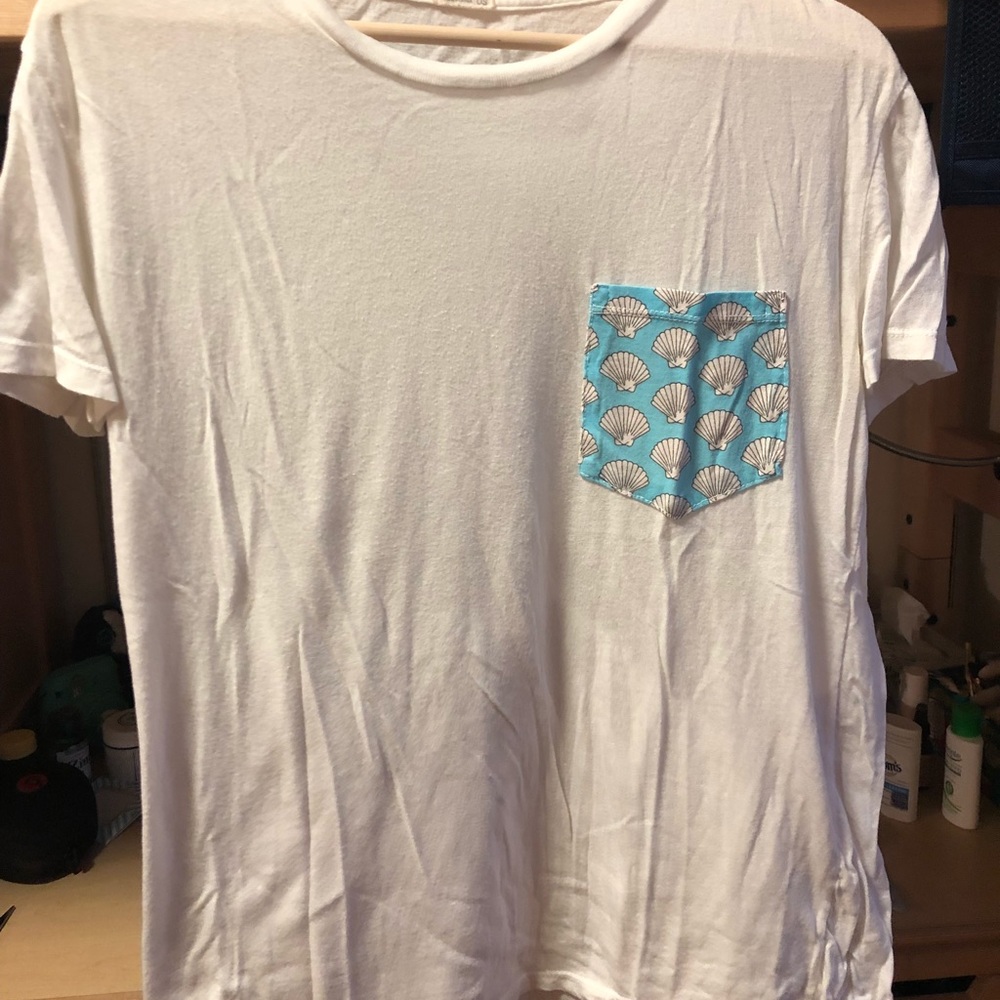 brandy melville white pocket tee